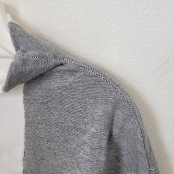 Lovers + Friends Revolve Block Sweatshirt Gray White Mockneck Long Sleeve Medium - Picture 5 of 9